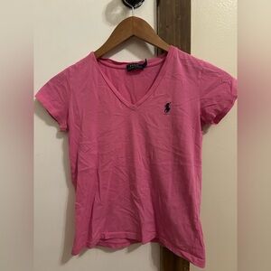 Ralph Lauren Pink V-Neck Short Sleeve Tee